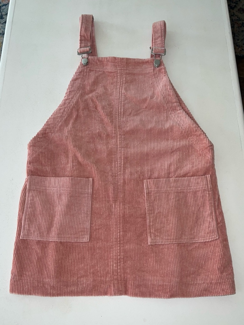 Forever 21 Pink Corduroy Pinafore Mini Dress M - Picture 2 of 7
